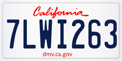 CA license plate 7LWI263