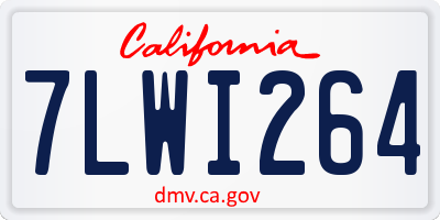 CA license plate 7LWI264