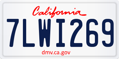 CA license plate 7LWI269