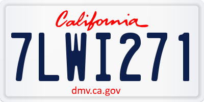 CA license plate 7LWI271