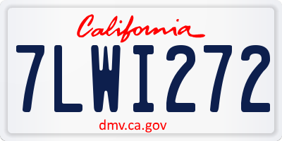 CA license plate 7LWI272