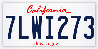 CA license plate 7LWI273