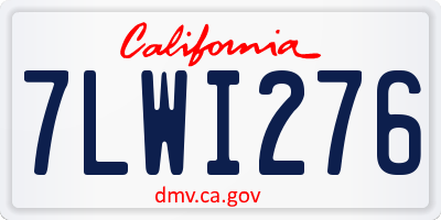 CA license plate 7LWI276