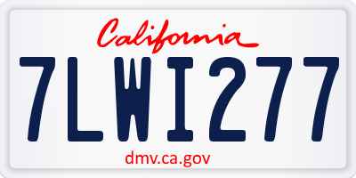 CA license plate 7LWI277