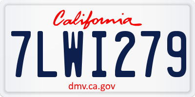 CA license plate 7LWI279