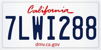CA license plate 7LWI288