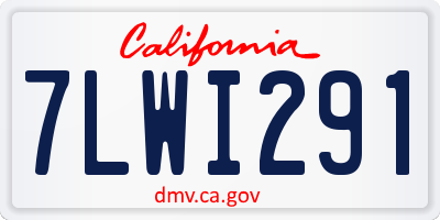 CA license plate 7LWI291