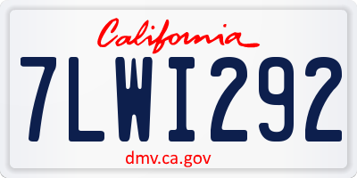 CA license plate 7LWI292