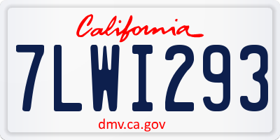 CA license plate 7LWI293