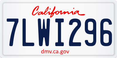 CA license plate 7LWI296