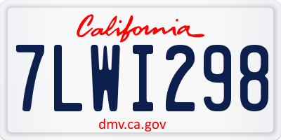 CA license plate 7LWI298