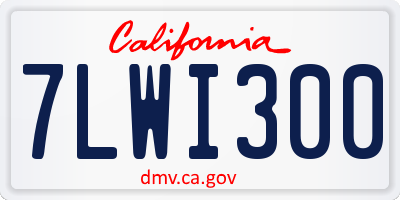 CA license plate 7LWI300