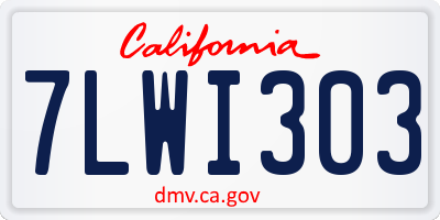 CA license plate 7LWI303