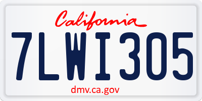 CA license plate 7LWI305