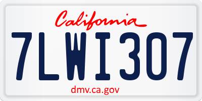 CA license plate 7LWI307
