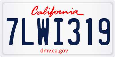 CA license plate 7LWI319