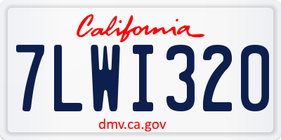 CA license plate 7LWI320