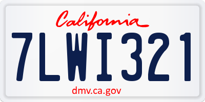 CA license plate 7LWI321