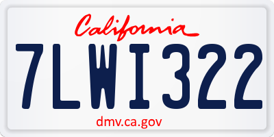 CA license plate 7LWI322