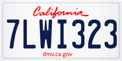 CA license plate 7LWI323
