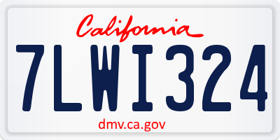 CA license plate 7LWI324