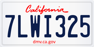 CA license plate 7LWI325