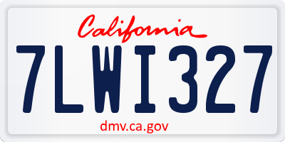 CA license plate 7LWI327