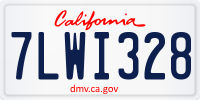 CA license plate 7LWI328