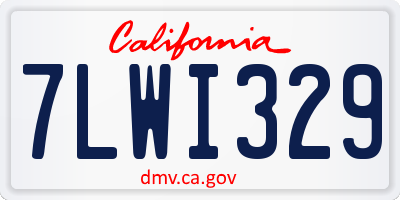 CA license plate 7LWI329