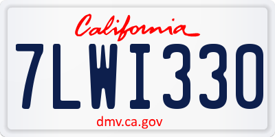 CA license plate 7LWI330