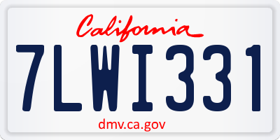 CA license plate 7LWI331