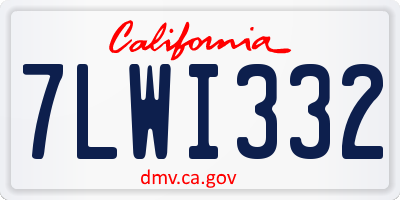 CA license plate 7LWI332