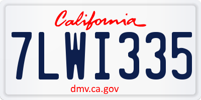 CA license plate 7LWI335