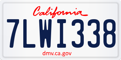 CA license plate 7LWI338
