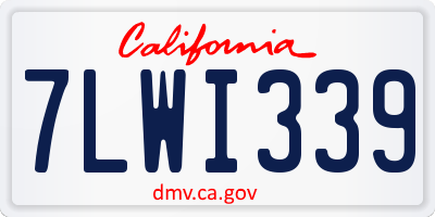 CA license plate 7LWI339