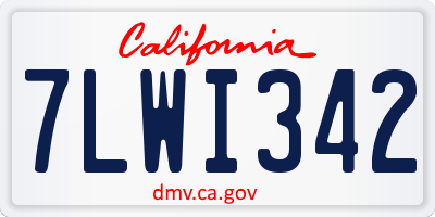 CA license plate 7LWI342