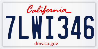 CA license plate 7LWI346