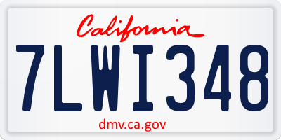 CA license plate 7LWI348