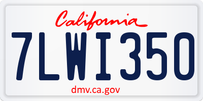 CA license plate 7LWI350