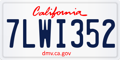 CA license plate 7LWI352