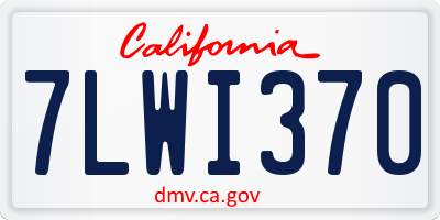 CA license plate 7LWI370