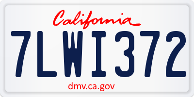 CA license plate 7LWI372