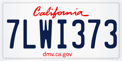CA license plate 7LWI373