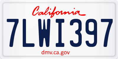 CA license plate 7LWI397