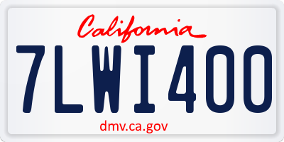 CA license plate 7LWI400