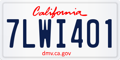 CA license plate 7LWI401