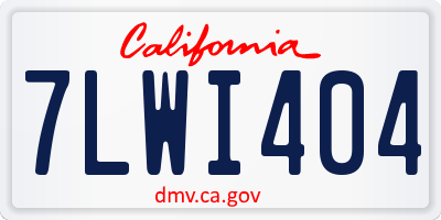 CA license plate 7LWI404