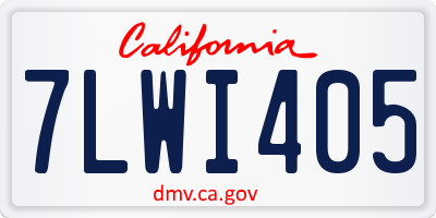 CA license plate 7LWI405