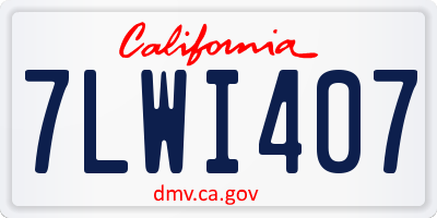 CA license plate 7LWI407