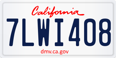 CA license plate 7LWI408